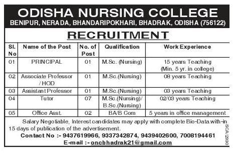 nursing jobs in odisha