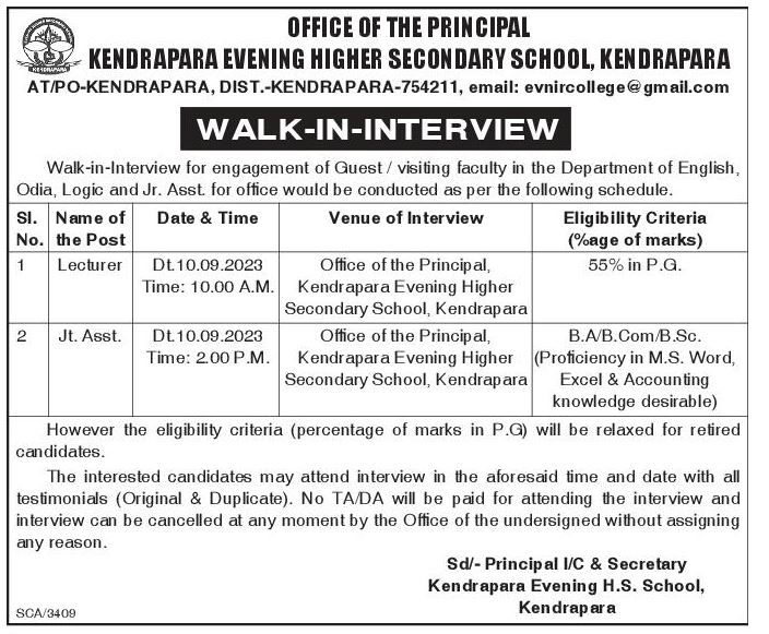 Odisha Jobs Walk In At Kehss Sep 2023